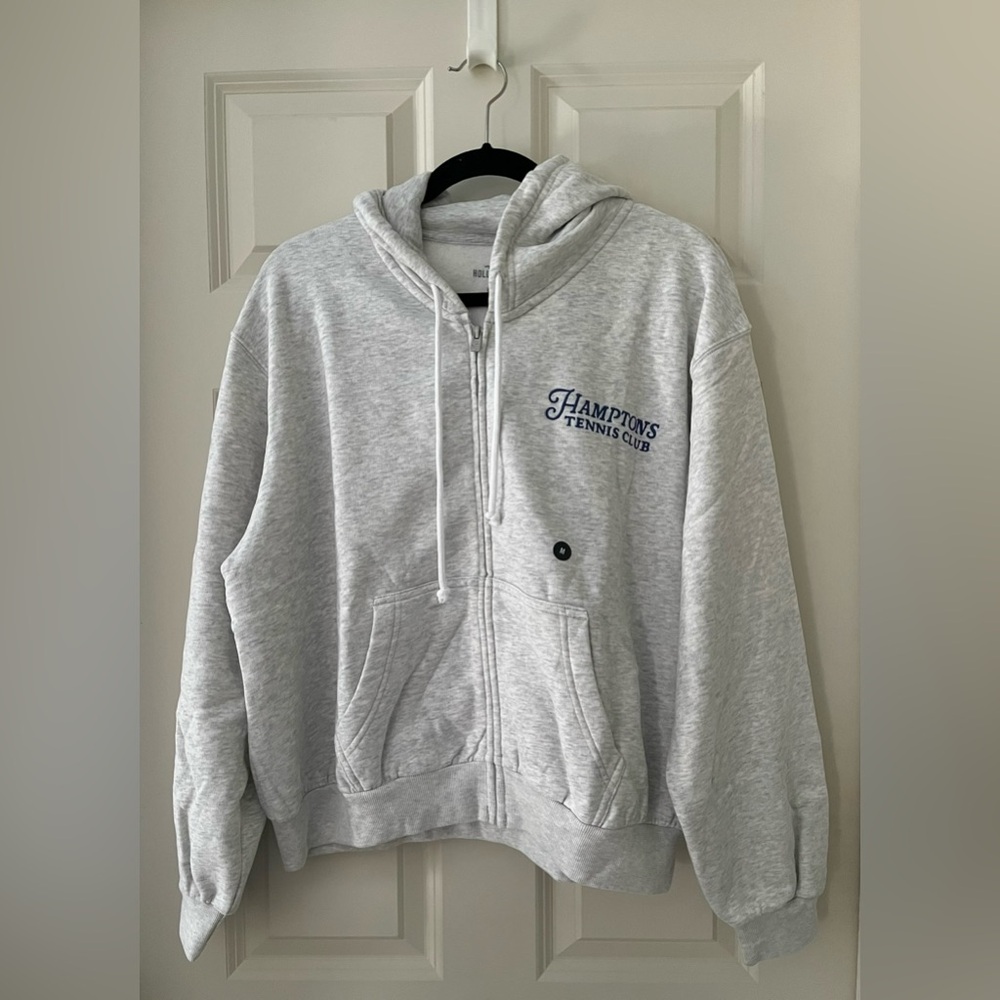 NWT Women’s Hollister Hoodie zip Sweatshirt “Hamptons Tennis” soft size M - Picture 2 of 7